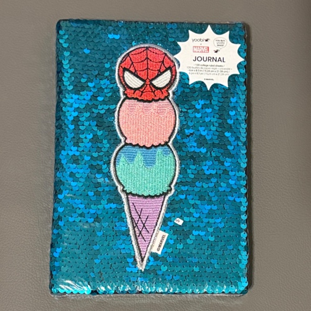 Spider-Man Marvel Sequin Journal with Ice Cream Design